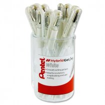 PentelPentel Hybrid Gel Grip K118 0.8mm Gel Pen - White Cdu