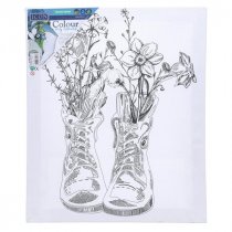 Icon 250x300mm Colour My Canvas - Floral Boots