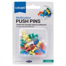 Concept Card 30 Coloured Push Pins