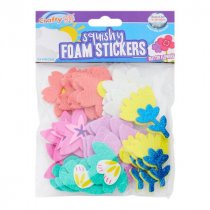 Crafty Bitz Pkt.24 Squishy Foam Stickers - Glitter Flowers