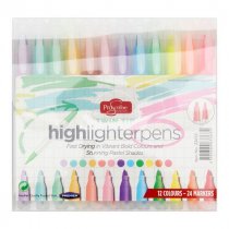 Pro:scribe Pkt.12 Twin Tip Highlighter Pens - Pastel