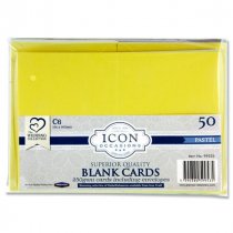 Icon Occasions Pkt.50 C6 250gsm Cards & Envelopes - 5 Pastel colours