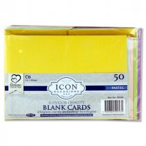 Icon Occasions Pkt.50 C6 250gsm Cards & Envelopes - 5 Pastel colours