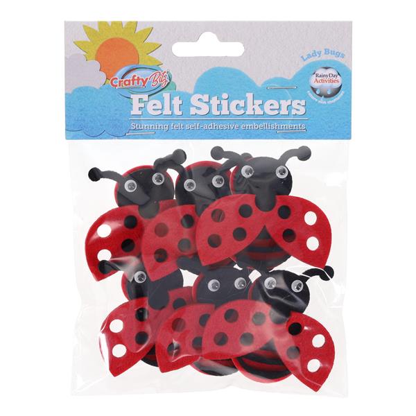 Crafty Bitz Felt Stickers - Lady Bugs