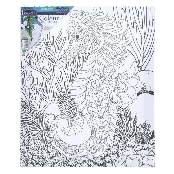 Icon 250x300mm Colour My Canvas - Sea Horse