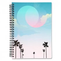 I Love Stationery * I Love Stationery A5 160Pg Wiro Notebook - Retro Palm