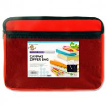 Premier OfficeA4 Canvas Zipper Bag Bold 3 Asst