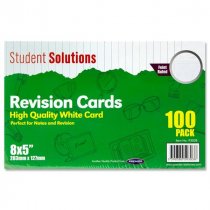 Student Solutions Pkt.100 8″x5″ Revision Cards - White