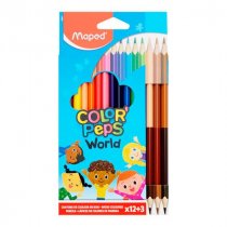 Maped Color'peps Pkt.12 Colouring Pencils & 3 Duo Skin Tones
