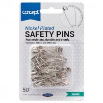 Concept Card 50 36mm Nickel Safety Pins