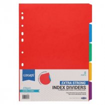 Concept 230gsm Subject Dividers - 5 Part