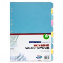 150gsm Subject Dividers 10 Part