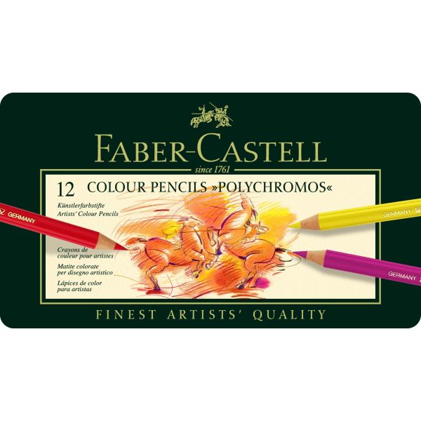 Faber-Castell POLYCHROMOS COLOUR PENCILS TIN OF 12