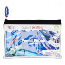 Transparent Pencil Case 200x125mm - 3 Asst