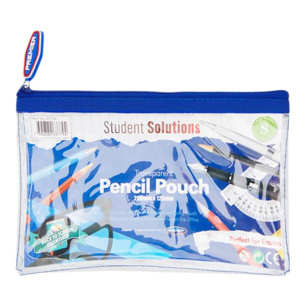 Transparent Pencil Case 200x125mm - 3 Asst