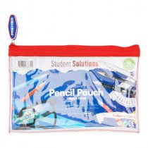 Transparent Pencil Case 200x125mm - 3 Asst