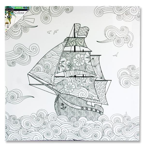 500x500mm Colour My Canvas - Ship