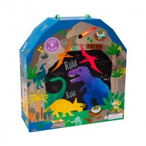 FLOSS & ROCK PLAYBOX WITH WOODEN PIECES - DINOSAUR