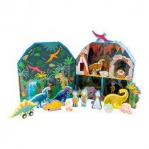 FLOSS & ROCK PLAYBOX WITH WOODEN PIECES - DINOSAUR