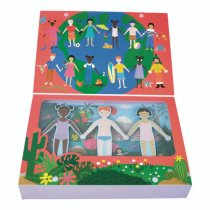 FLOSS & ROCK WOODEN MAGNETIC DRESS UP - ONE WORLD