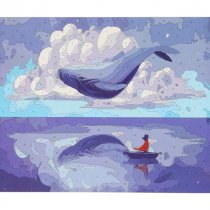 Icon 300x250mm Paint By Numbers Canvas - Whale & Girl