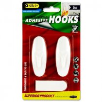 Card 2 Removable Adhesive Plastic Hooks - 80X29mm