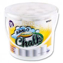Bucket 15 Jumbo Sidewalk Chalk - White