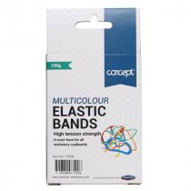 Concept 100g Box Elastic Bands Asst Sizes