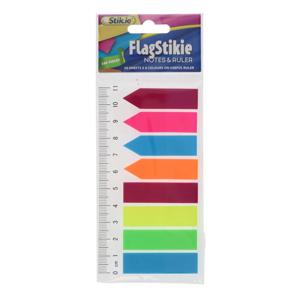 Stik-ie Notes 8x20 Sheet Flag Page Markers On 11Cm Ruler