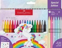 Felt-tip pens Faber-Castell Unicorn, 18+6 colors