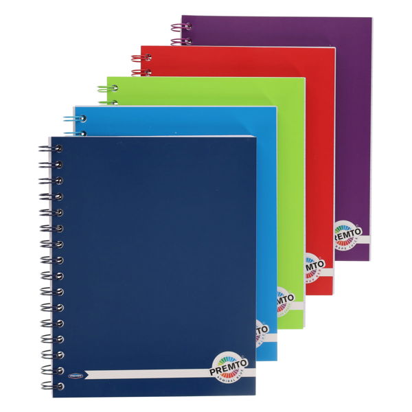 Premto A5 200pg Spiral Notebook - 5 Asst