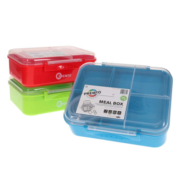 Premto Meal Box With Multi Compartments - 3 Asst