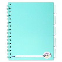 Premto Pastel A5 200pg 5 Subject Wiro Notebook - 4 Asst