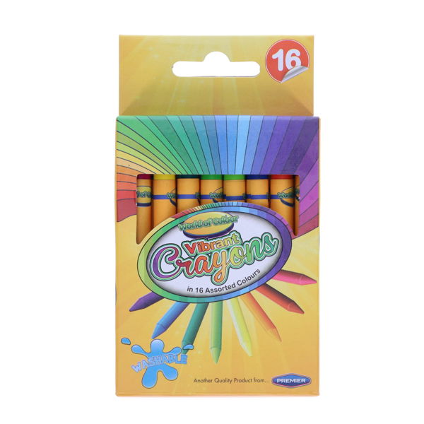 World of colour box 16 wax crayons