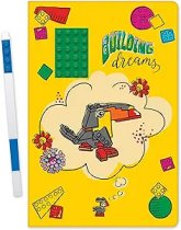 LEGO Stationery Building Dreams A5 Hardcover Notebook with 4x6 Green Brick and Blue Gel Pen Set