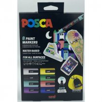 Posca Acrylic Markers PC 5M set of 8 with Free Bag