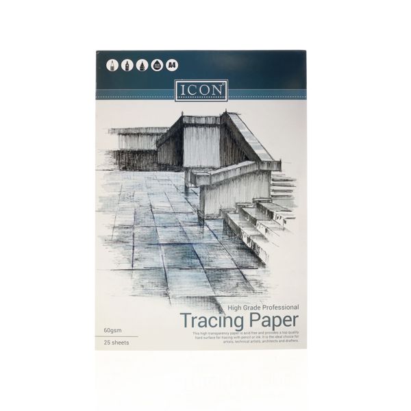 Icon A4 65gsm Professional Tracing Paper Pad 25 Sheets