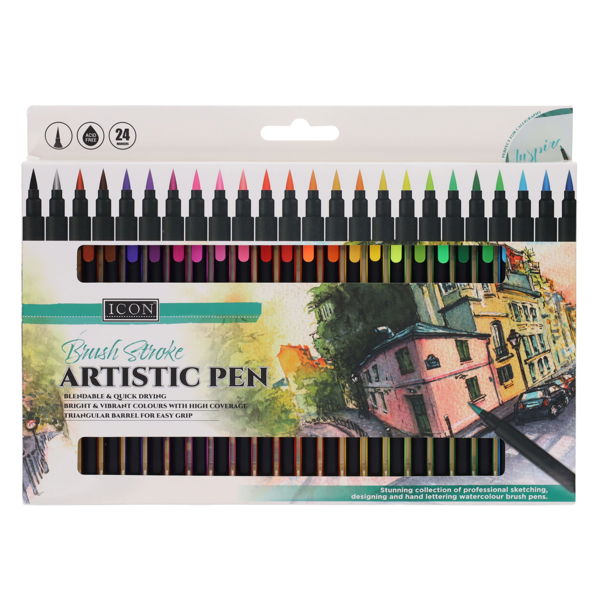 ICON Brush Stroke Artistic Pen Markers 24pk