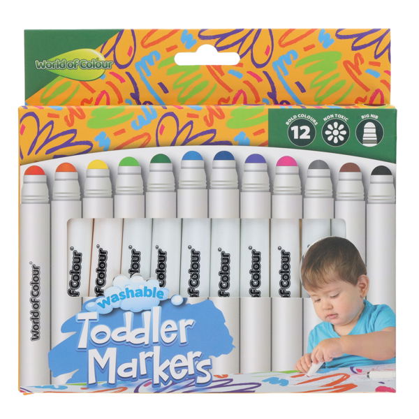 World of Colour Washable Toddler Markers 12pk