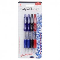 ProScribeCard 4 Asst Retractable Ballpens