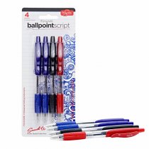 ProScribeCard 4 Asst Retractable Ballpens