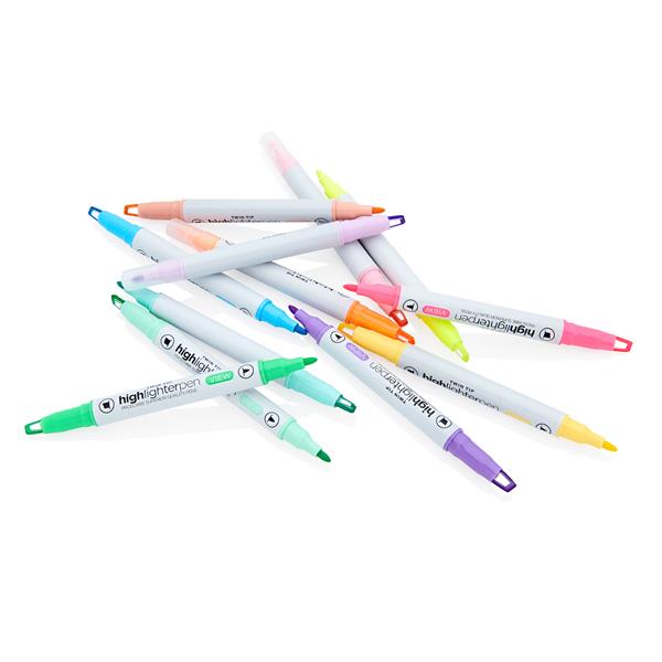 ProScribe* Pkt.12 Twin Tip Pastel Highlighter Pens - Asst