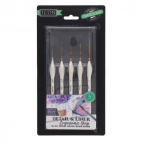 Icon Pk.5 Fine Detail Brushes With Ergonomic Grip