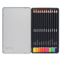 Icon Tin Box 12 Colouring Pencils - Neon