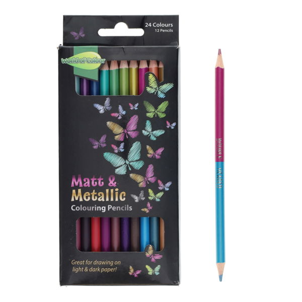 World of Colour Pkt.12 Double Headed Colour Pencils