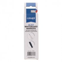 Concept Card 3 Drywipe Markers With Eraser Lid - Black