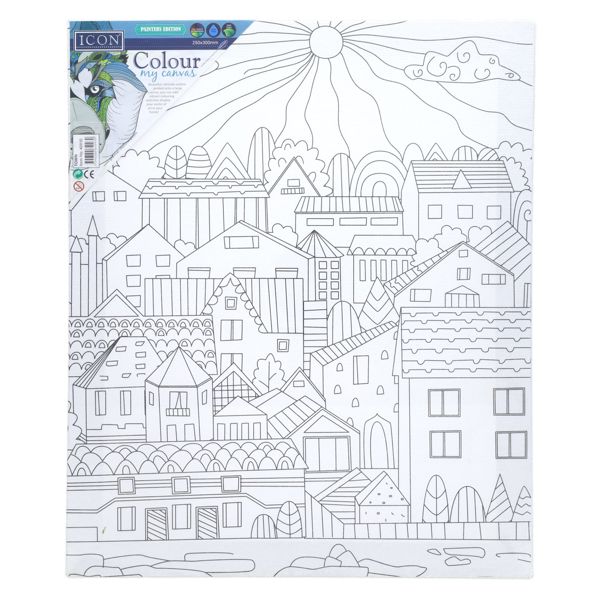 Icon 250x300mm Colour My Canvas -Town
