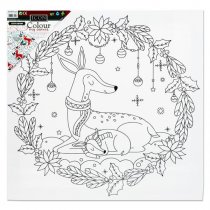 Icon 300x300mm Colour My Canvas Festive Edition - Deer Wreath