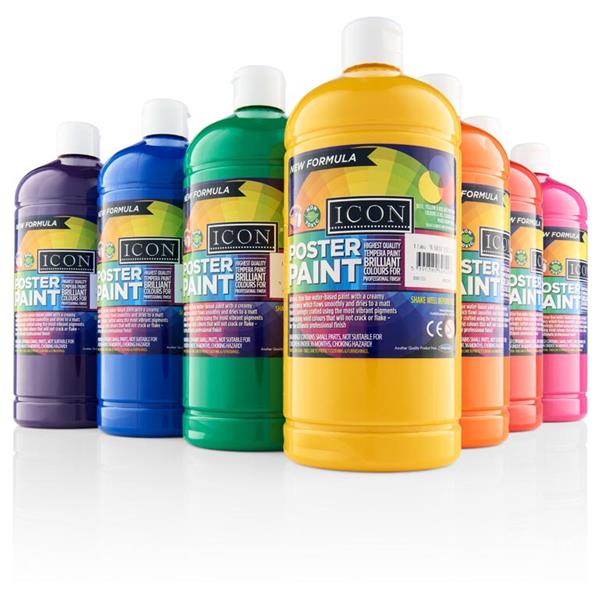 Icon 1ltr Poster Paint - Scarlet