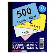 Book 1-500 Cloakroom & Raffle Tickets